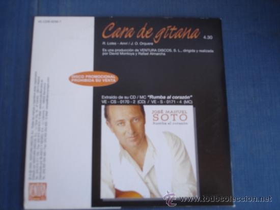 CDs de m&uacute;sica: JOSE MANUEL SOTO CARA DE GITANA PROMO CD SINGLE - Foto 2
