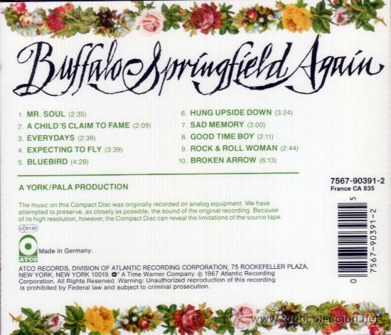 CDs de m&uacute;sica: BUFFALO SPRINGFIELD - AGAIN - compact disc.mirar portes antes de comprar - Foto 2