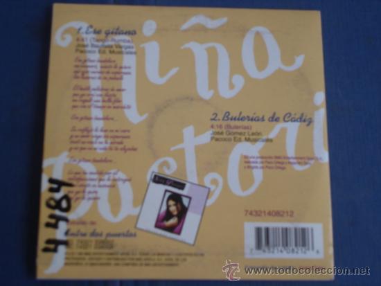 CDs de m&uacute;sica: NI&Ntilde;A PASTORI   ESE GITANO  CD-SINGLE 1+1 - Foto 2