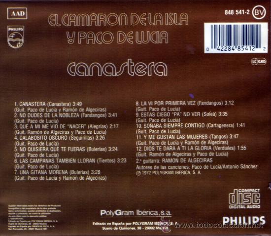 CDs de m&uacute;sica: CAMARON - CANASTERA - compact disc.mirar portes antes de comprar - Foto 2