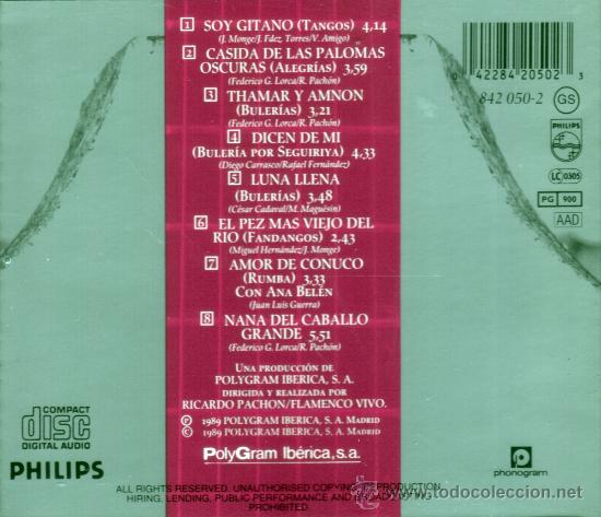 CDs de m&uacute;sica: CAMARON - SOY GITANO - compact disc.mirar portes antes de comprar - Foto 2