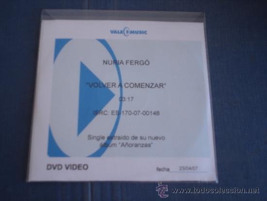 CDs de m&uacute;sica: NURIA FERG&Oacute;   VOLVER A COMENZAR  PROMO CD-SINGLE - Foto 2