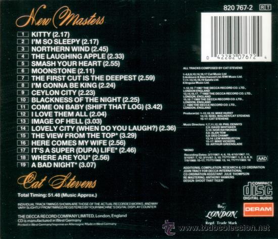 CDs de m&uacute;sica: CAT STEVENS - NEW MASTERS - compact disc.mirar portes antes de comprar - Foto 2
