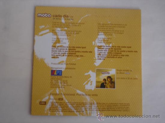 CDs de m&uacute;sica: MOTA   CADA DIA  PROMO CD-SINGLE - Foto 2