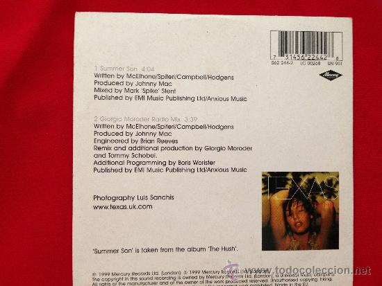 CDs de m&uacute;sica: CD SINGLE TEXAS SUMMER SON - Foto 2