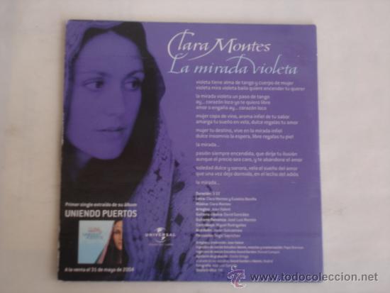CDs de m&uacute;sica: CLARA MONTES   LA MIRADA VIOLETA  CD-SINGLE - Foto 2