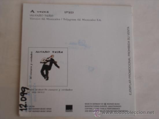CDs de m&uacute;sica: ALVARO PEIRE   A VECES  PROMO CD-SINGLE - Foto 2
