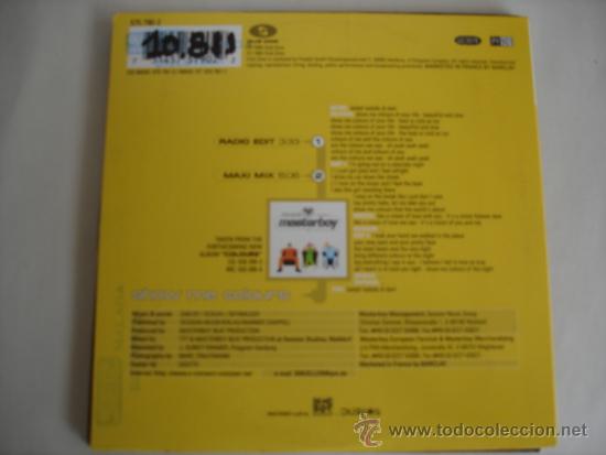 CDs de m&uacute;sica: MASTERBOY   SHOW ME COLOURS  CD-SINGLE 1+1 - Foto 2