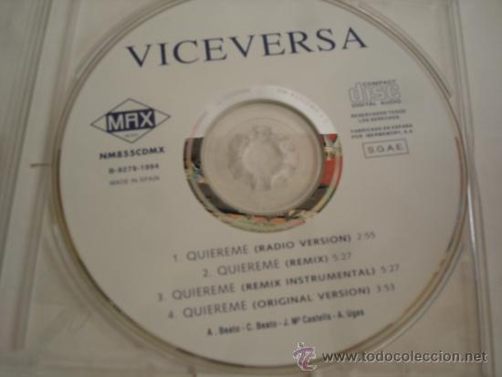 CDs de m&uacute;sica: VICEVERSA   QUIEREME  CD-MAXI 4 TRACKS - Foto 1