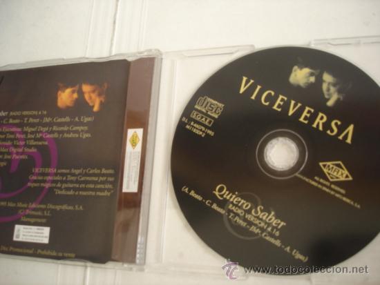 CDs de m&uacute;sica: VICEVERSA   QUIERO SABER  PROMO CD-SINGLE - Foto 2