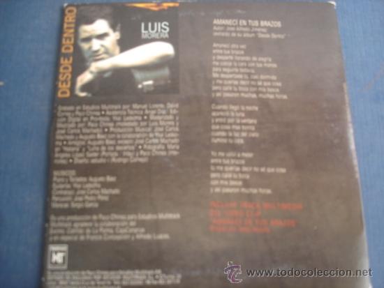 CDs de m&uacute;sica: LUIS MORERA  AMANECI EN TUS BRAZOS  CD SINGLE - Foto 2