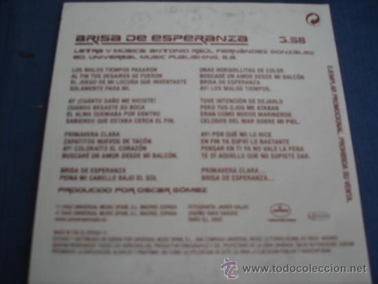 CDs de m&uacute;sica: NURIA FERG&Oacute;   BRISA DE ESPERANZA  PROMO CD-SINGLE - Foto 2
