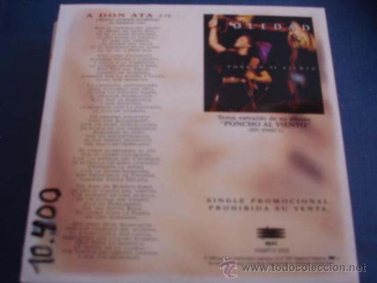 CDs de m&uacute;sica: SOLEDAD   A DON ATA  PROMO CD-SINGLE - Foto 2