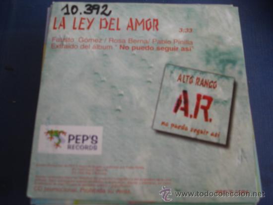 CDs de m&uacute;sica: ALTO RANGO   LA LEY DEL AMOR  PROMO CD-SINGLE - Foto 2