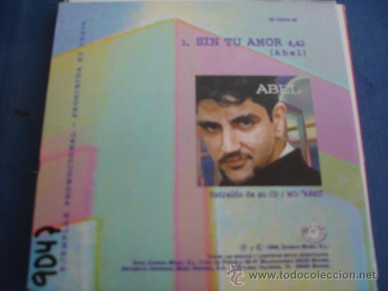 CDs de m&uacute;sica: ABEL   SIN TU AMOR  PROMO CD-SINGLE - Foto 2