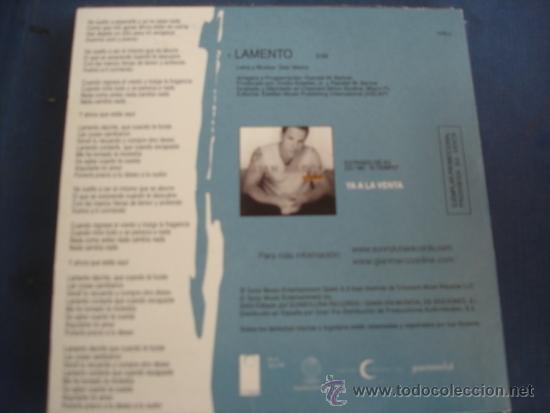 CDs de m&uacute;sica: GIAN MARCO  LAMENTO  PROMO CD SINGLE - Foto 2