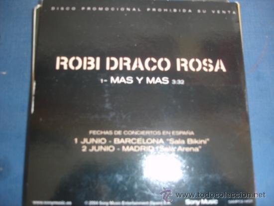 CDs de m&uacute;sica: ROBI DRACO ROSA  MAS Y MAS  PROMO CD SINGLE - Foto 2