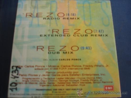 carlos ponce rezo remix promo cd maxi 3 track - Buy CD's of Pop Music on  todocoleccion