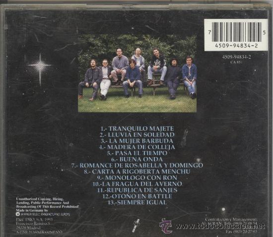 CDs de m&uacute;sica: celtas cortos. cd. tranquilo majete. dro 1993 - Foto 2