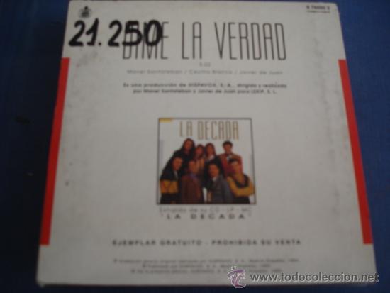 CDs de m&uacute;sica: LA DECADA   DIME LA VERDAD  PROMO CD-SINGLE - Foto 2