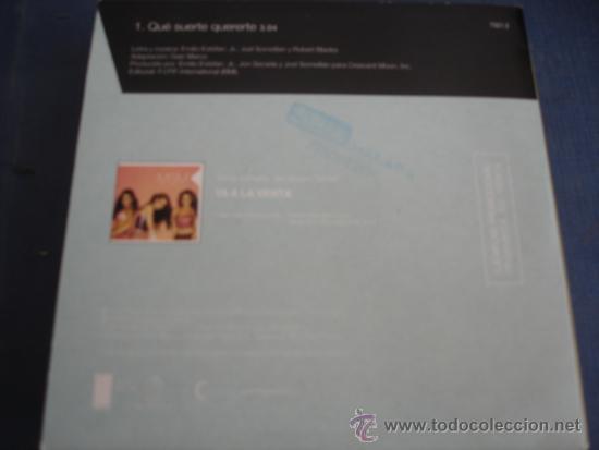 CDs de m&uacute;sica: MSM   QUE SUERTE QUERERTE  PROMO CD-SINGLE - Foto 2