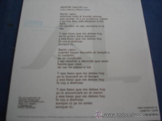 CDs de m&uacute;sica: ALBERTO LANCO   SENTIR CALOR  PROMO CD-SINGLE - Foto 2