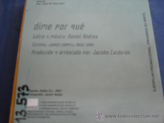 CDs de m&uacute;sica: DANIEL ANDREA   DIME POR QUE  PROMO CD-SINGLE - Foto 2