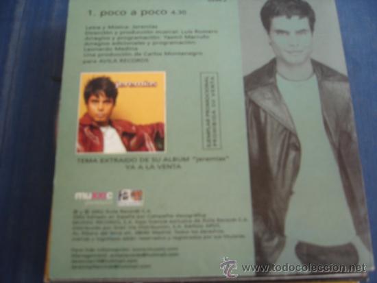 CDs de m&uacute;sica: JEREMIAS   POCO A POCO  PROMO CD-SINGLE - Foto 2