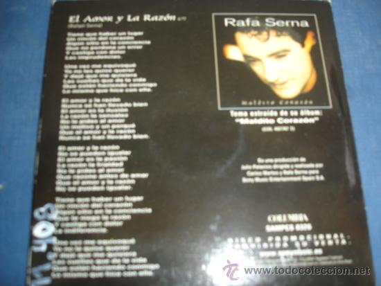 CDs de m&uacute;sica: RAFA SERNA   EL AMOR Y LA RAZON  PROMO CD-SINGLE - Foto 2