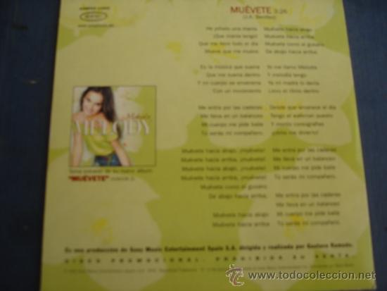 CDs de m&uacute;sica: MELODY   MUEVETE  PROMO CD-SINGLE - Foto 2