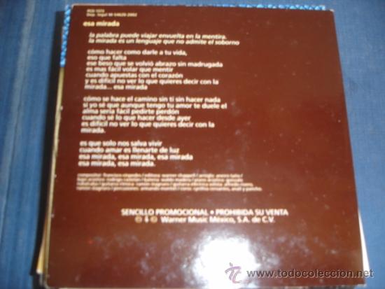 CDs de m&uacute;sica: FRANCISCO CESPEDES  ESA MIRADA  PROMO CD SINGLE - Foto 2