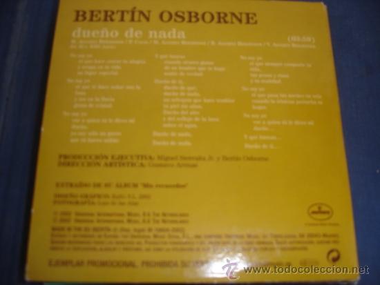 CDs de m&uacute;sica: BERTIN OSBORNE  DUE&Ntilde;O DE NADA  PROMO CD SINGLE - Foto 2