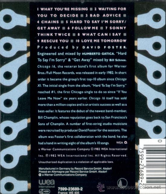 CDs de m&uacute;sica: CHICAGO - 16 - compact disc.mirar portes antes de comprar - Foto 2