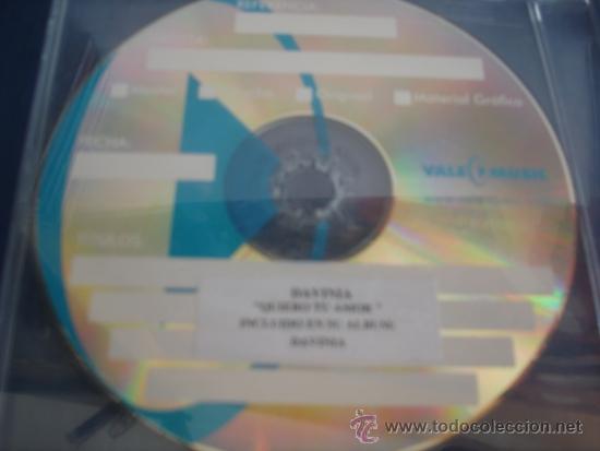 CDs de m&uacute;sica: DAVINIA   QUIERO TU AMOR  ADVANCE CD-SINGLE - Foto 1