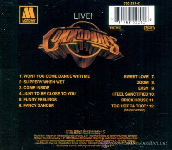 CDs de m&uacute;sica: COMMODORES - LIVE! - compact disc.mirar portes antes de comprar - Foto 2
