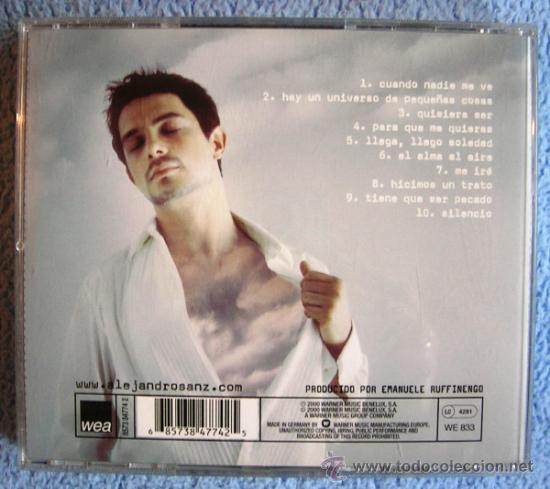 CDs de m&uacute;sica: ALEJANDRO SANZ - EL ALMA AL AIRE - CD. - Foto 4
