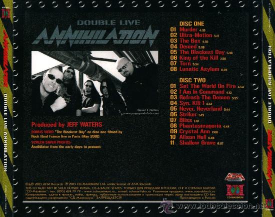 CDs de m&uacute;sica: Annihilator  Double Live Annihilation  double cd Heavy Metal Trash - Foto 3