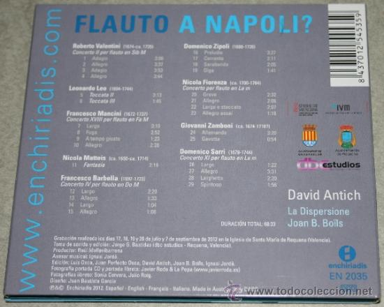 CDs de m&uacute;sica: Cd Flauto a Napoli, de David Antich - Foto 3