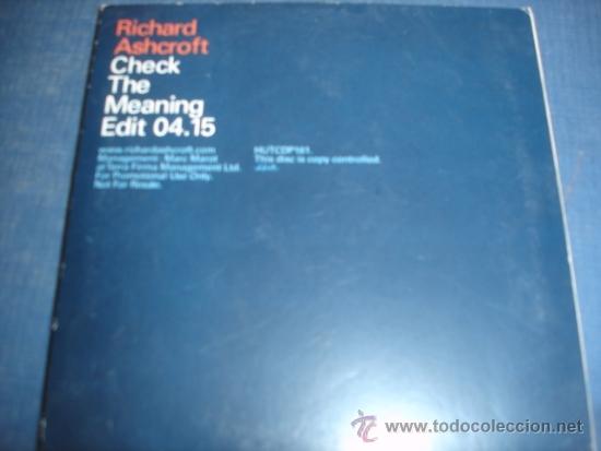 CDs de m&uacute;sica: RICHARD ASHCROFT  CHECK THE MEANING  PROMO CD SINGLE - Foto 2