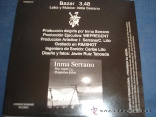 CDs de m&uacute;sica: INMA SERRANO  BAZAR  PROMO CD SINGLE - Foto 2