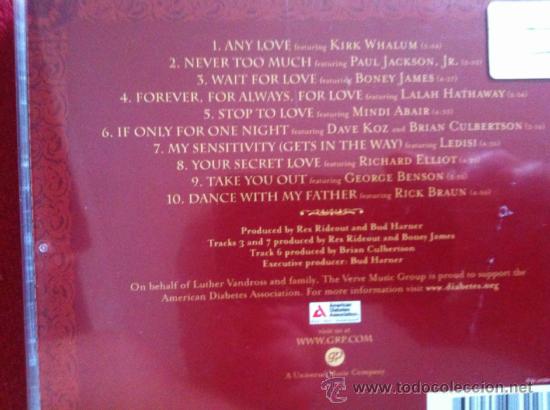 CDs de m&uacute;sica: CD FOREVER,FOR ALWAYS,FOR LUTHER - Foto 2