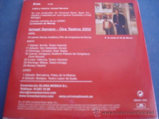 CDs de m&uacute;sica: ISMAEL SERRANO  ERES PROMO CD SINGLE DESPLEGABLE - Foto 3