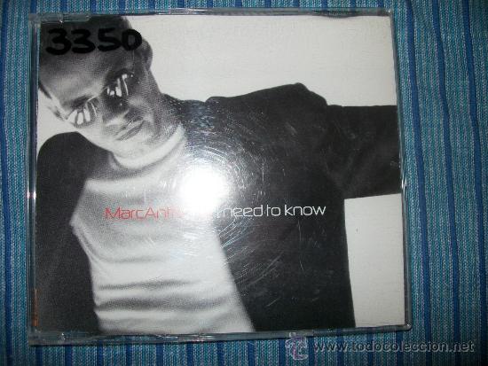 CDs de m&uacute;sica: PROMO CD SINGLE - MARC ANTHONY - I NEED TO KNOW - 2 TRACKS - Foto 1