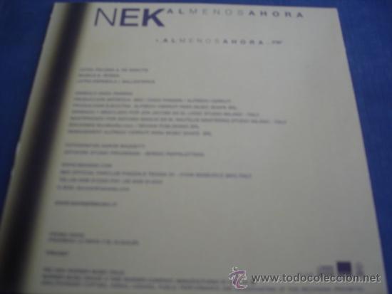 CDs de m&uacute;sica: NEK  AL MENOS AHORA  PROMO CD SINGLE - Foto 2