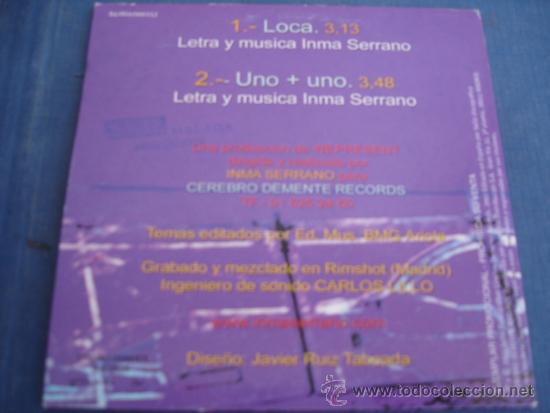 CDs de m&uacute;sica: INMA SERRANO   LOCA  PROMO CD-SINGLE 1+1 - Foto 2