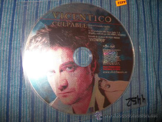 CDs de m&uacute;sica: PROMO CD SINGLE - VICENTICO - CULPABLE - SOLO CD - Foto 1
