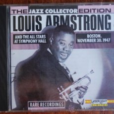 CDs de Música: LOUIS ARMSTRONG AND THE ALL STARS AT SYMPHONY HALL, BOSTON, NOVEMBER 30, 1947 (REMASTERIZADO 1991). Lote 38735350