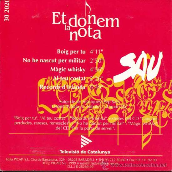 CDs de m&uacute;sica: CD&acute;S - CD - et donem la nota - 1 - SAU - Foto 2