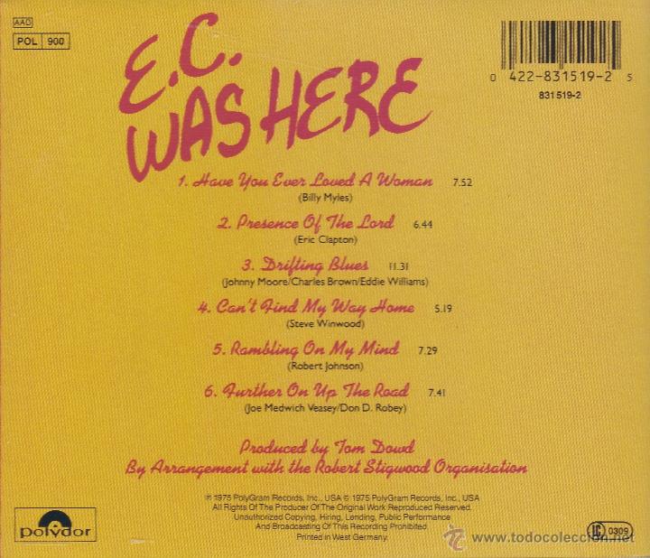 CDs de m&uacute;sica: ERIC CLAPTON - E.C. WAS HERE - compact disc.mirar portes antes de comprar - Foto 2