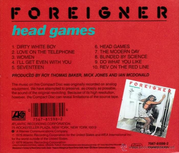 CDs de m&uacute;sica: FOREIGNER - HEAD GAMES - compact disc.mirar portes antes de comprar - Foto 2